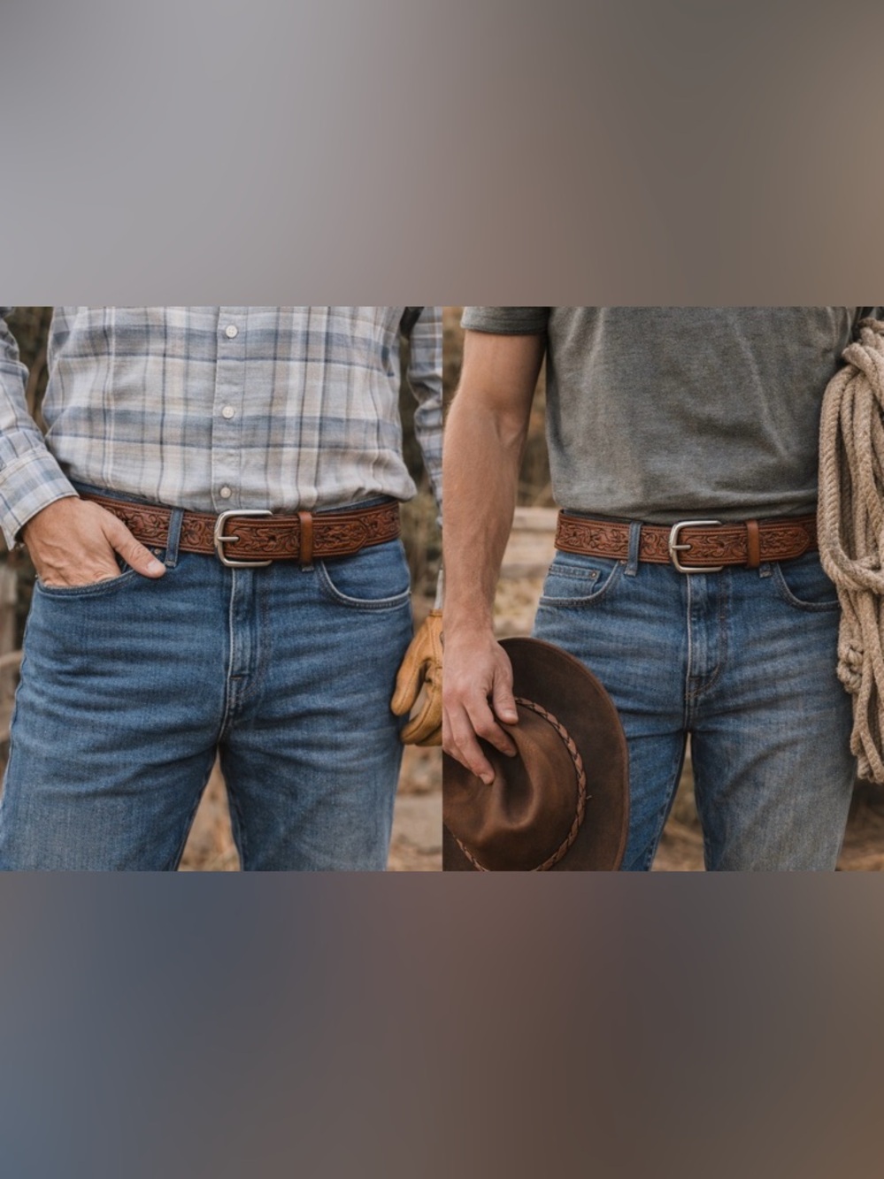 Texas Leather Co Tooled Belt Brown USA Size 40 Western Heritage Workwear